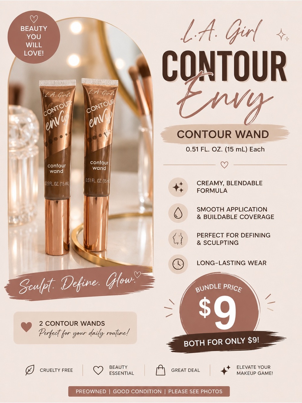 L.A. Girl Contour Envy Contour Wand Bundle Sunny Daze Set of 2